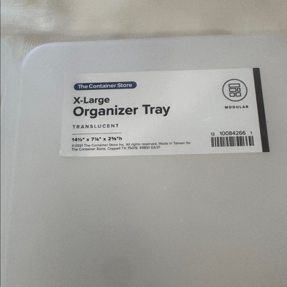 The Container Store Translucent X-Large Organizer Tray. Set of 4